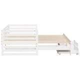 Daybed with Drawers without Mattress White 90x200 cm Solid Wood 3302196