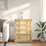 Chest of Drawers Corona 92x48x120 cm Solid Wood Pine 4005675