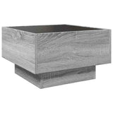 Coffee Table with LED Grey Sonoma 50x50x30 cm Engineered Wood 847509