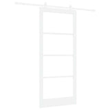 Sliding Door ORKDAL White 93 x 211 cm Solid Pine Wood and Glass 3332094