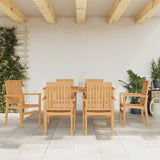 7 Piece Garden Dining Set Solid Wood Teak 3157914