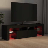 TV Cabinet with LED Lights Black 140x36.5x40 cm 804365