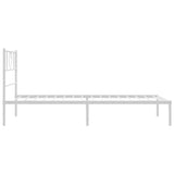 Metal Bed Frame without Mattress with Headboard White 107x203cm 355508