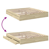 Bed Frame with Drawers without Mattress Sonoma Oak 180x200 cm Super King 3280638