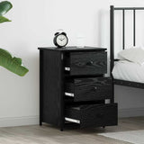 Bedside Cabinet with Drawer 2 pcs Black Oak 40 x 36 x 60 cm 871262