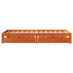 ZNTS Bed Frame with Drawers without Mattress Wax Brown 100x200 cm 3301964