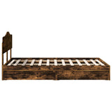 Storage Bed with Drawer Smoked Oak 120 x 200 cm Engineered Wood 3413114