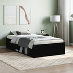 ZNTS Bed Frame without Mattress Black 100x200 cm 3203832