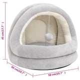 Cat Bed 50x50x45 cm Grey and Cream 171398