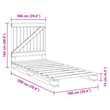 Bed Frame without Mattress Grey 100x200 cm Solid Wood Pine 3281563