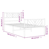 Metal Bed Frame without Mattress with Footboard White 100x190cm 372240