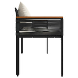 Outdoor Bench Black and Cream White 117 x 54 x 74.5 cm 42025238