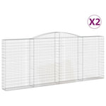 Arched Gabion Baskets 2 pcs 400x30x160/180 cm Galvanised Iron 3146905