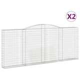 Arched Gabion Baskets 2 pcs 400x30x160/180 cm Galvanised Iron 3146905
