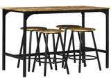 Five-Piece Industrial-Style Bar Table Set - Brown/Black T3398P341455