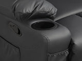 Manual Reclining Chair, Recliner Armchair with Swivel, Faux Leather, Footrest, Cup Holders, T3398P344109