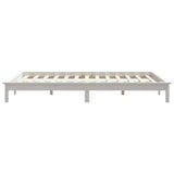 Bed Frame without Mattress White 200x200 cm Solid Wood 820562