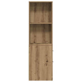 Narrow Bathroom Cupboard with Wheels Artisian Oak Engineered Wood 855303