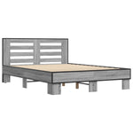 ZNTS Bed Frame without Mattress Grey Sonoma 135x190 cm Double 3280125