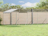 Outdoor Dog Kennel with Roof Silver 10x8x2.5 m Galvanised Steel 3190473
