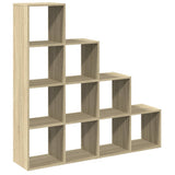 Room Divider Bookcase 4-Tier Sonoma Oak 131.5x29x131.5 cm Engineered Wood 857969