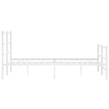 Metal Bed Frame without Mattress with Footboard White 140x200cm 355433