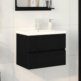 Bathroom Sink Cabinet Black Oak 60 x 39 x 62 cm Engineered Wood 3333148