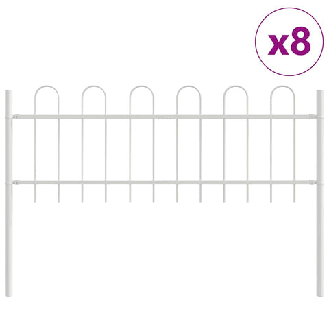 Garden Fence White 13.6 x 0.6 m Powder-coated steel 3334163
