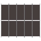 6-Panel Room Divider Brown 300x220 cm Fabric 350255