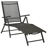 Dining Set Black Aluminium 10 Piece Set Adjustable Footrests 3070645