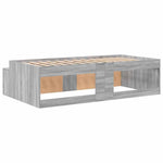 Storage Bed Frame Grey sonoma 75 x 190 cm Engineered wood 3335218
