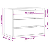 Corner Chest of Drawers Grey Sonoma 80x41x58 cm Engineered Wood 852857