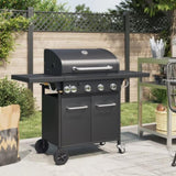 Gas BBQ Grill with 5 Burners Black Powder-coated Steel 367586