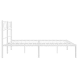 Metal Bed Frame without Mattress with Headboard White 120x200cm 372324