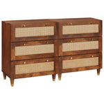 Sideboard Set 2 pcs Brown 60 x 33.5 x 75 cm Solid Mango wood 3310169
