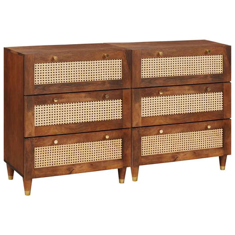Sideboard Set 2 pcs Brown 60 x 33.5 x 75 cm Solid Mango wood 3310169