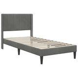 Bed Frame with Mattress Dark Grey 90 x 190 cm Velvet 3415245