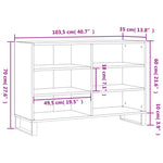 ZNTS Sideboard White 103.5x35x70 cm Engineered Wood 827116