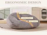 GOMYWAY Bean Bag Chair, Shell-Shaped Bean Bag Couch for Adults, Giant Bean Sofa with High-Rebound W2678P385460