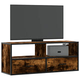 TV Cabinet Smoked Oak 100x31x39.5 cm Engineered Wood and Metal 848931