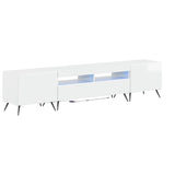5 Piece LED TV Cabinet High Gloss White Engineered Wood 3416924