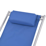 Sunlounger Set of 2 Blue Powder-coated steel frame, PVC seat 42935