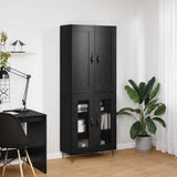 Highboard Black Oak 69.5 x 34 x 180 cm Engineered Wood 3403170