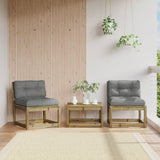 Garden Sofa Set of 2 Grey Impregnated pine wood, Polyester Medium 844708