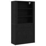 Highboard Black Oak 80 x 33 x 150 cm Engineered Wood 3333080