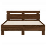 Bed Frame Brown oak Engineered wood, Plywood Small Double 3207580