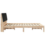 Bed frame Brown and black 140 x 200 cm Solid pine wood 878746