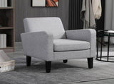 Linen-Look Boxy Armchair - Light Grey T3398P342985