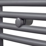 Grey Bathroom Central Heating Towel Rail Radiator Curve 480x480mm 141896