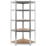 Storage Shelf Silver 75x75x180 cm Steel and MDF 144265